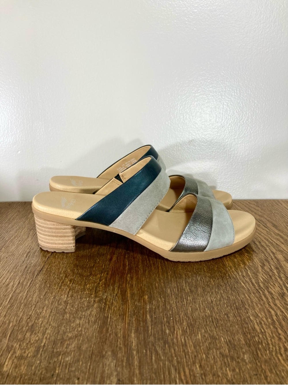 New Dansko Theresa Heeled Strappy Sandal Women’s Size 8.5-9 Black/Grey